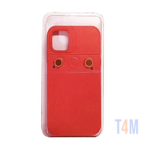 Silicone Case with Separate Camera Glass Set for Apple iPhone 15 Red